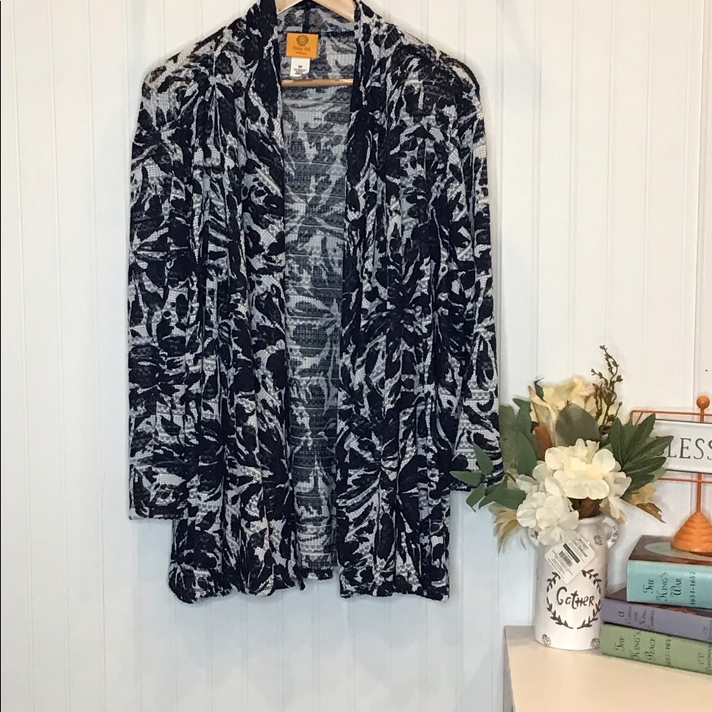 Ruby Rd. | Plus Size Women’s Cardigan Sweater Blue/White 3X - Picture 3 of 16